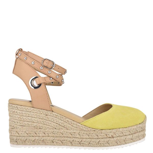 Nine West Adore Espadrille Yellow Wedge Sandals | South Africa 65K87-6C83